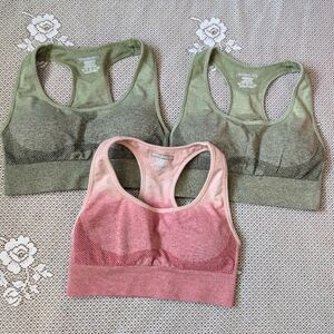 Women's Workout Active wear Seamless Sports Bra Tops Bundle EUC